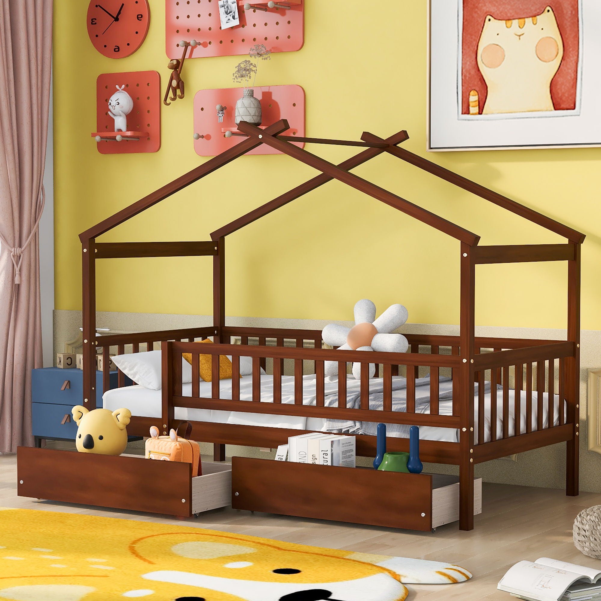 House Bed With 2 Drawers
