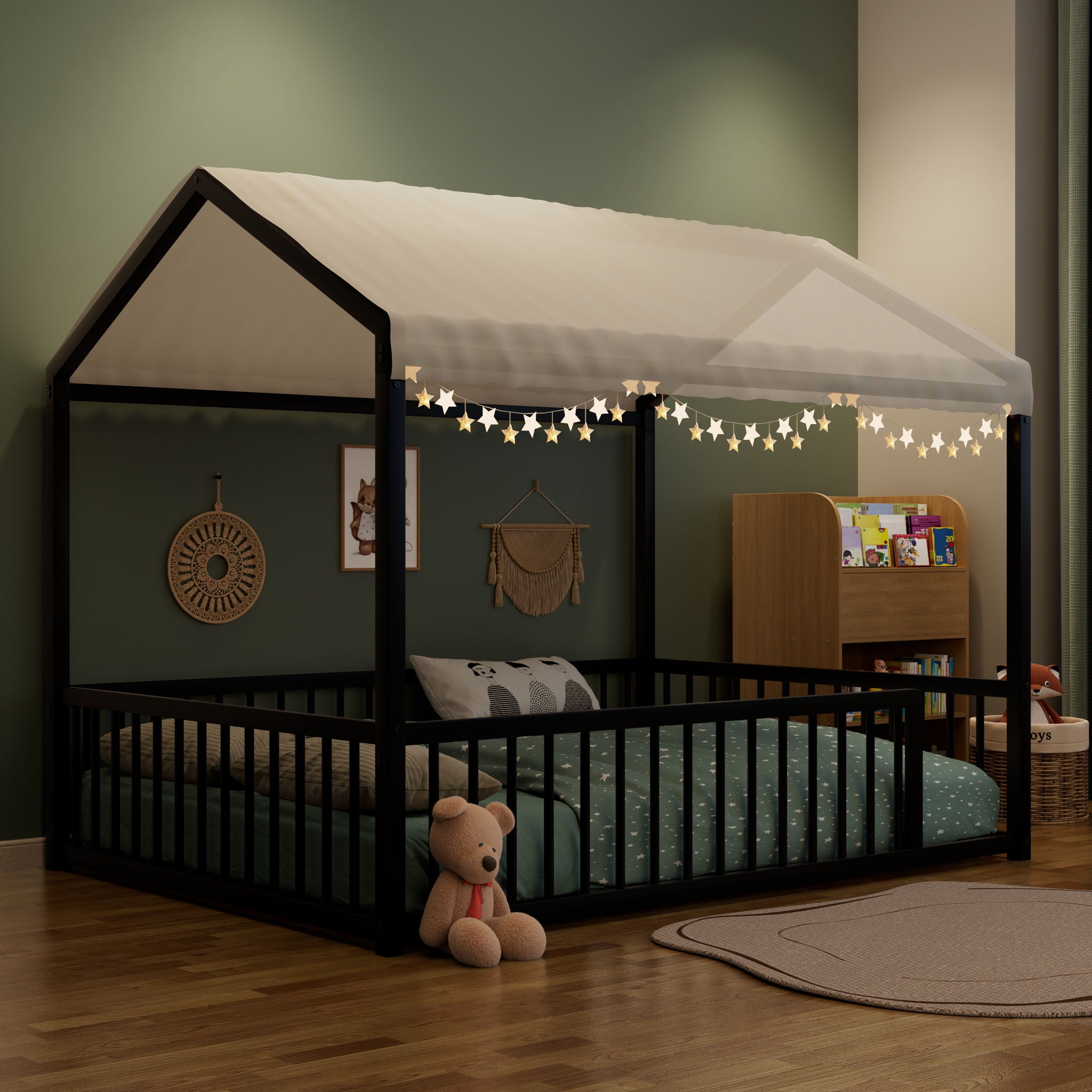 Montessori Floor Bed Frame With House Shape