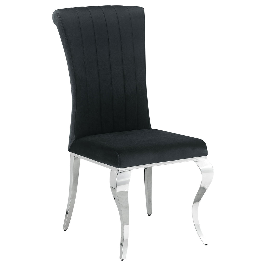 5 Piece Rectangular Dining Set With Upholstered Chairs - Black