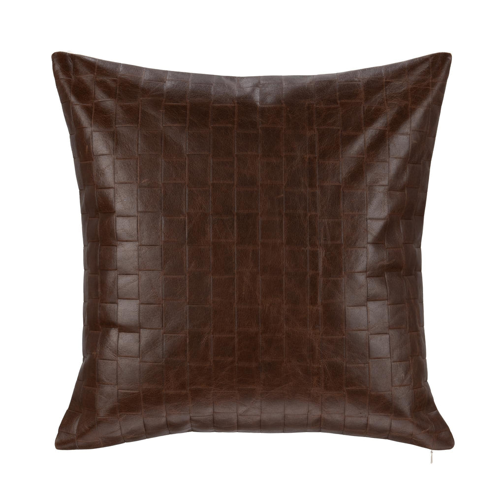 Leather Seston - 20" x 20" Pillow - Brown