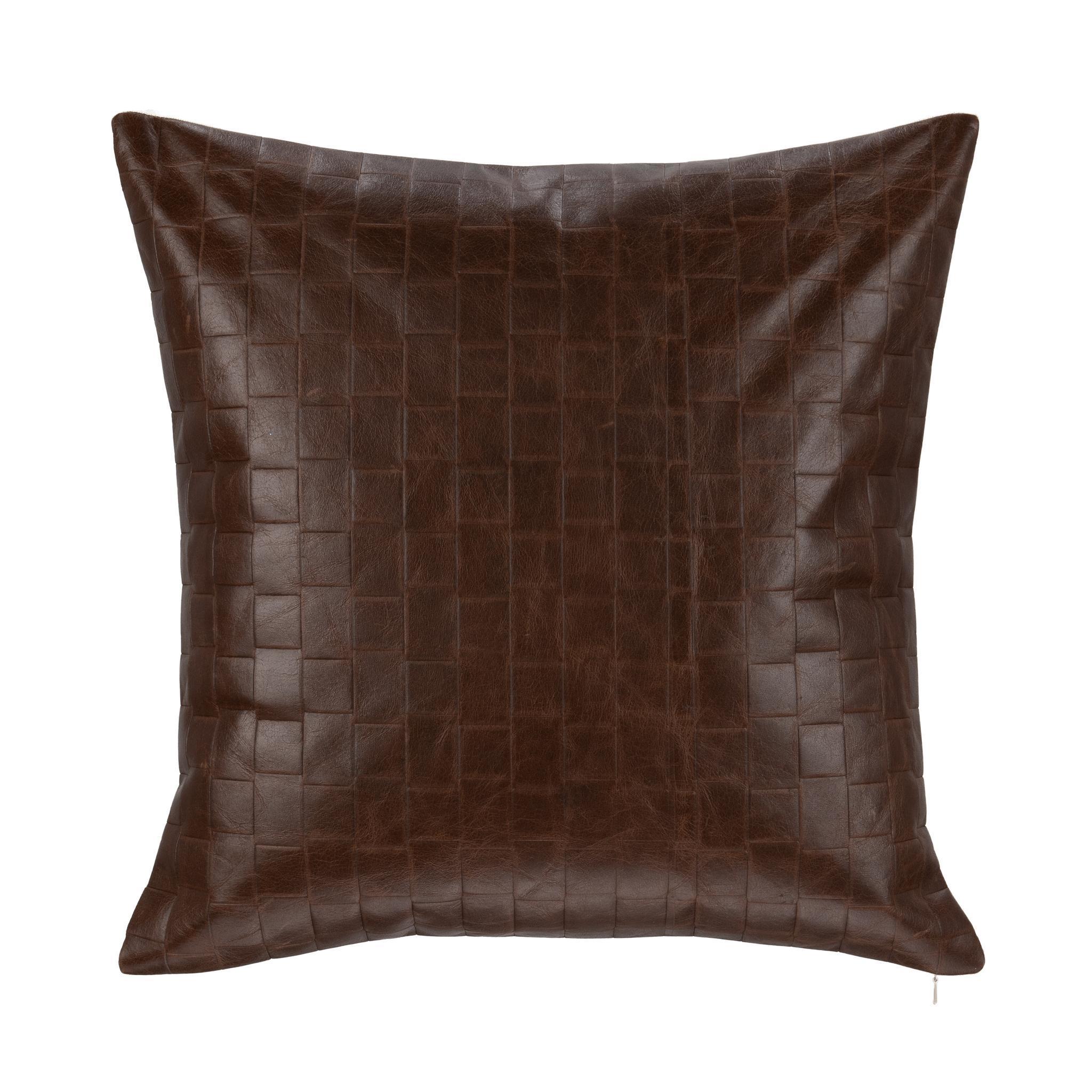 Leather Seston - 20" x 20" Pillow - Brown