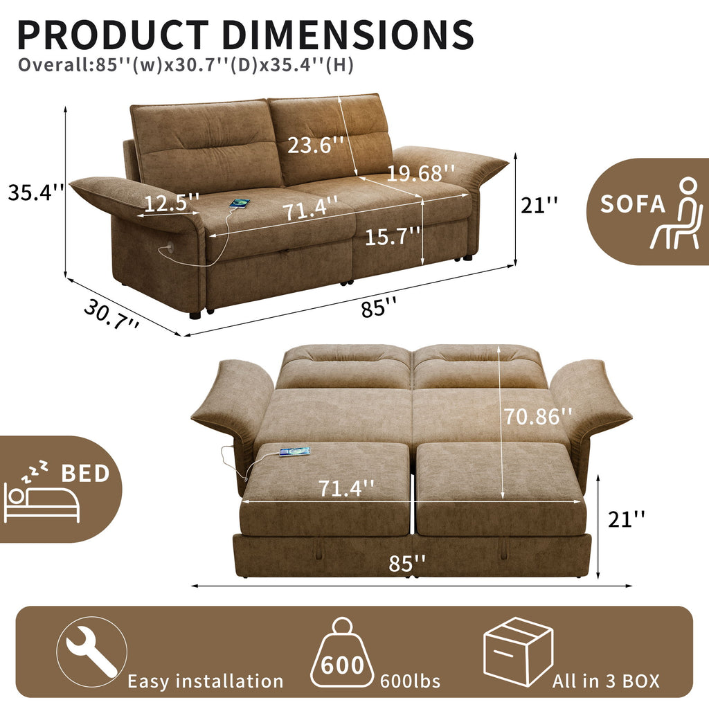 Sofa Bed With Convertible Design, Living Room Furniture