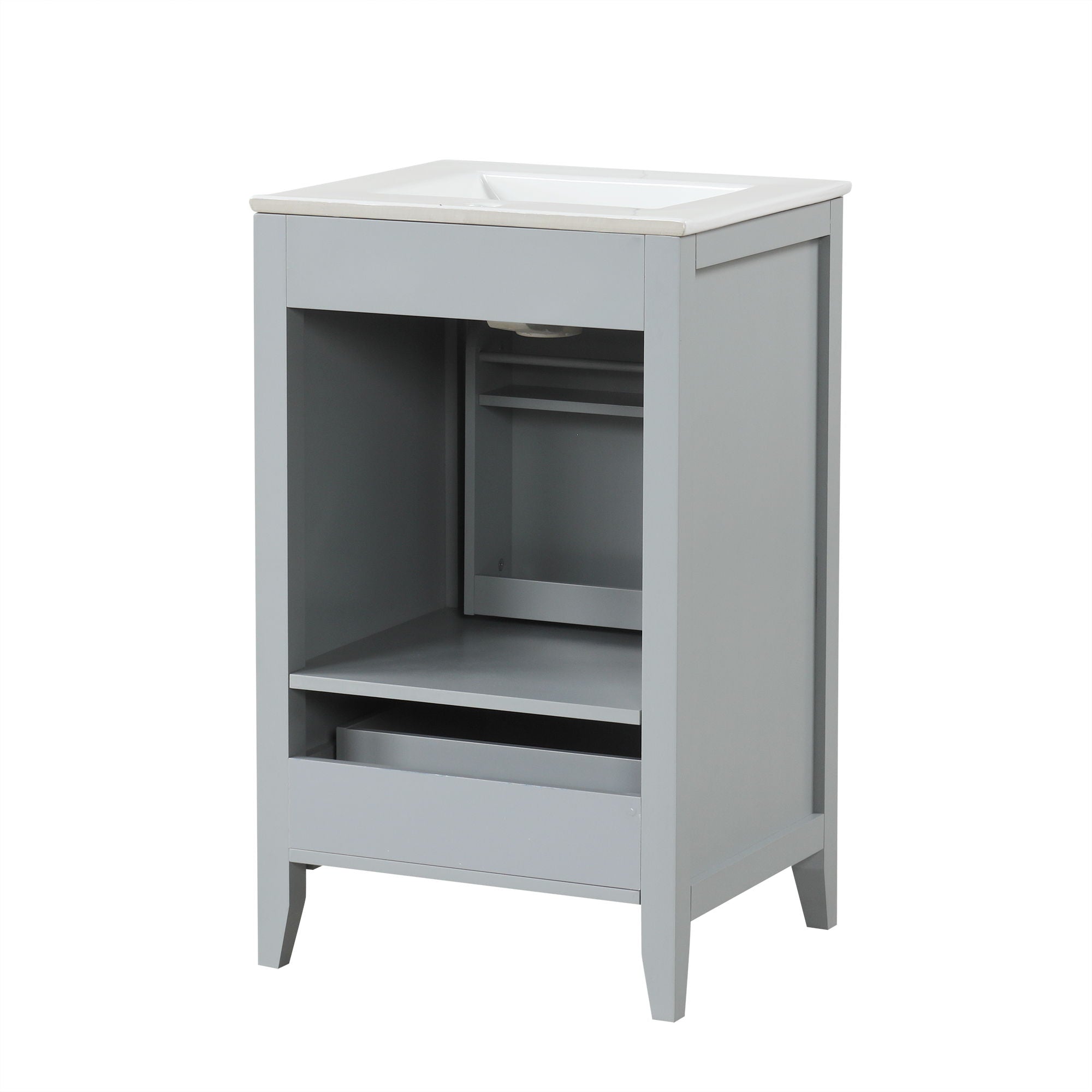 Bathroom Vanity With Sink, Soft Closing Cabinet Door, Storage Rack And Drawer