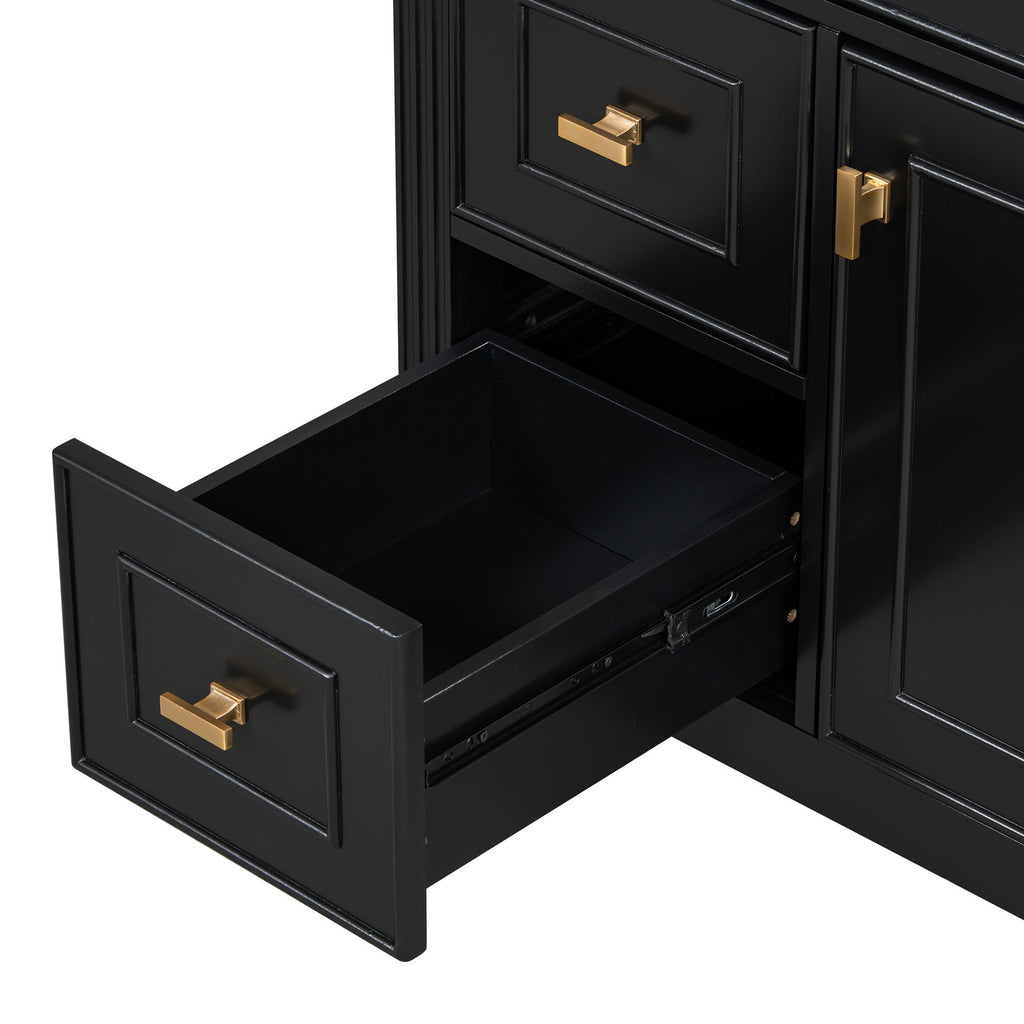 Modern Bathroom Vanity With Sink, 1 Flip Drawer And 2 Drawers, Adjustable Shelf