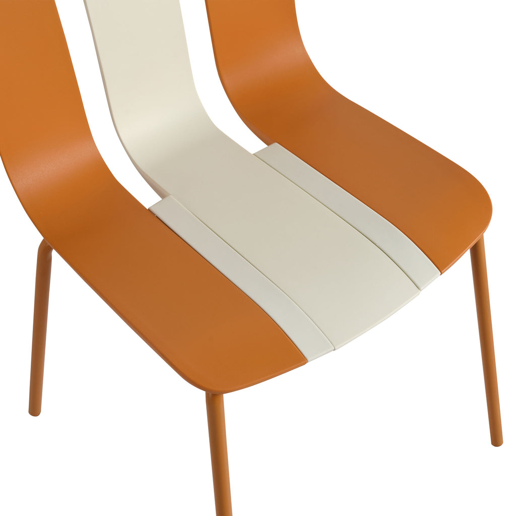 Modern Striped Blocking Single Chairs, Waterproof And Fade Resistant (Set of 4)