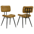 Tufted Side Chairs Upholstery And Tapered Legs (Set of 2) - Camel