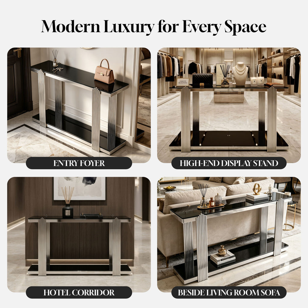 Console Table With Double Tier Storage