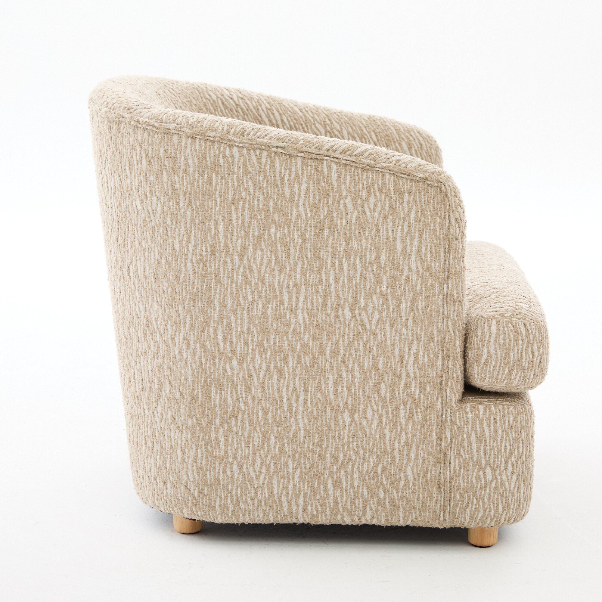 Arm Lounge Chair With Removable Seat Cushion - Light Brown