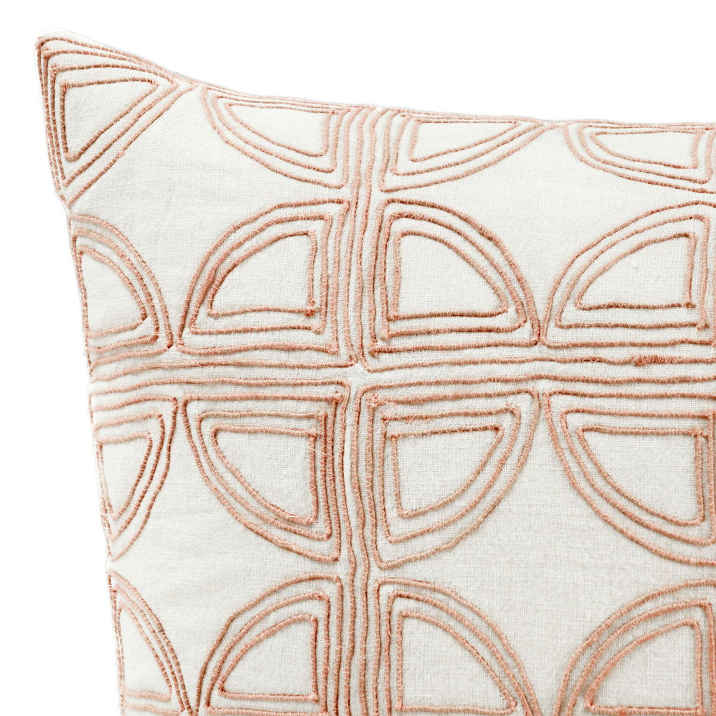 Elea - 22" x 22" Pillow - Ivory / Blush