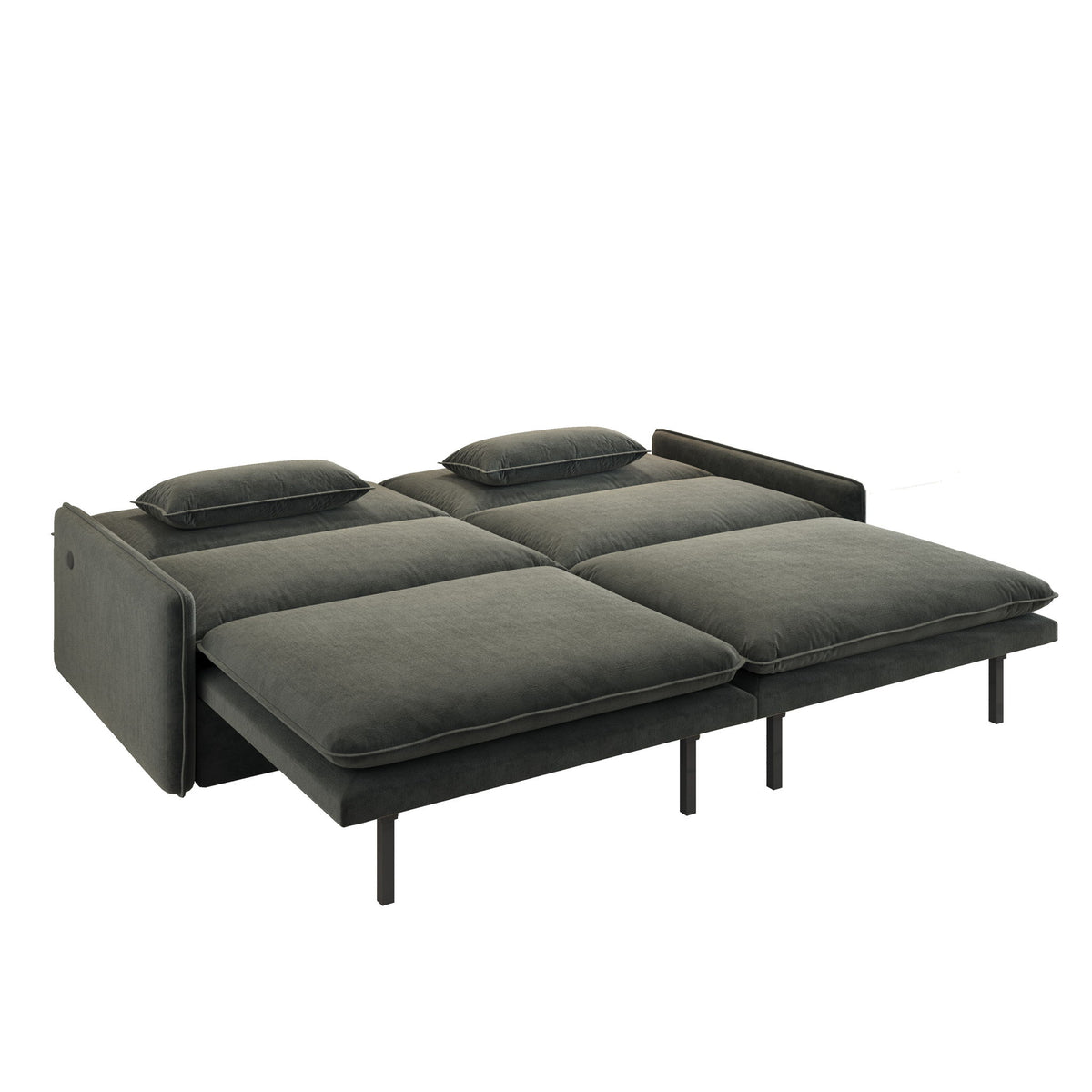 4 Seat Convertible Sleeper Sofa Bed, Modern With Storage