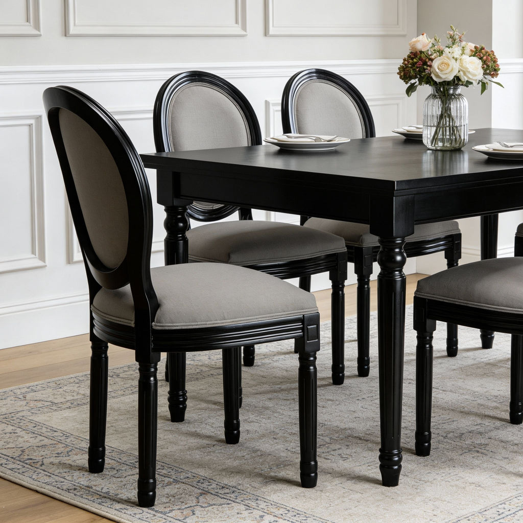 Upholstered & Round Back Dining Chairs (Set of 2)