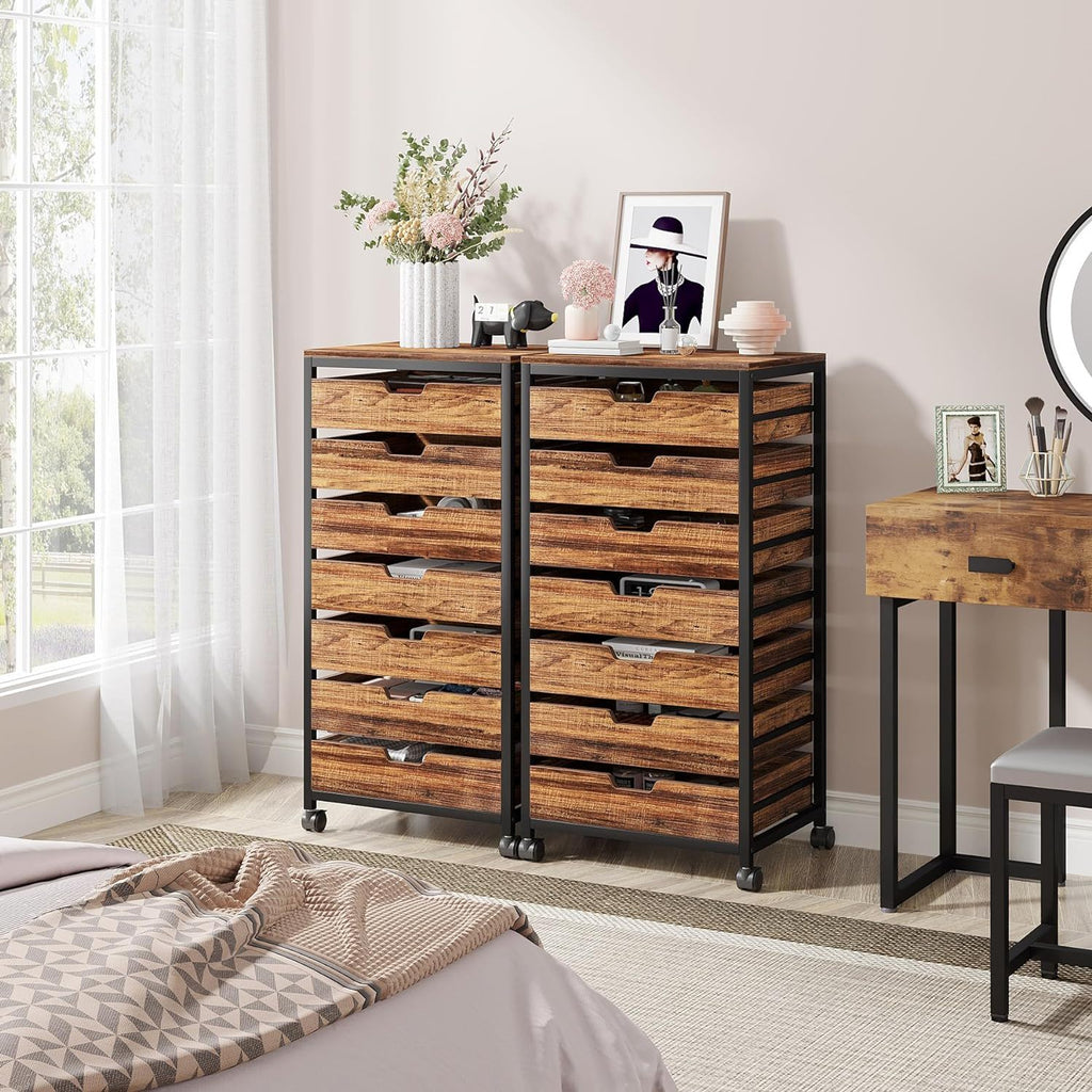 Storage Chest With Wheels, Mobile Drawer Unit