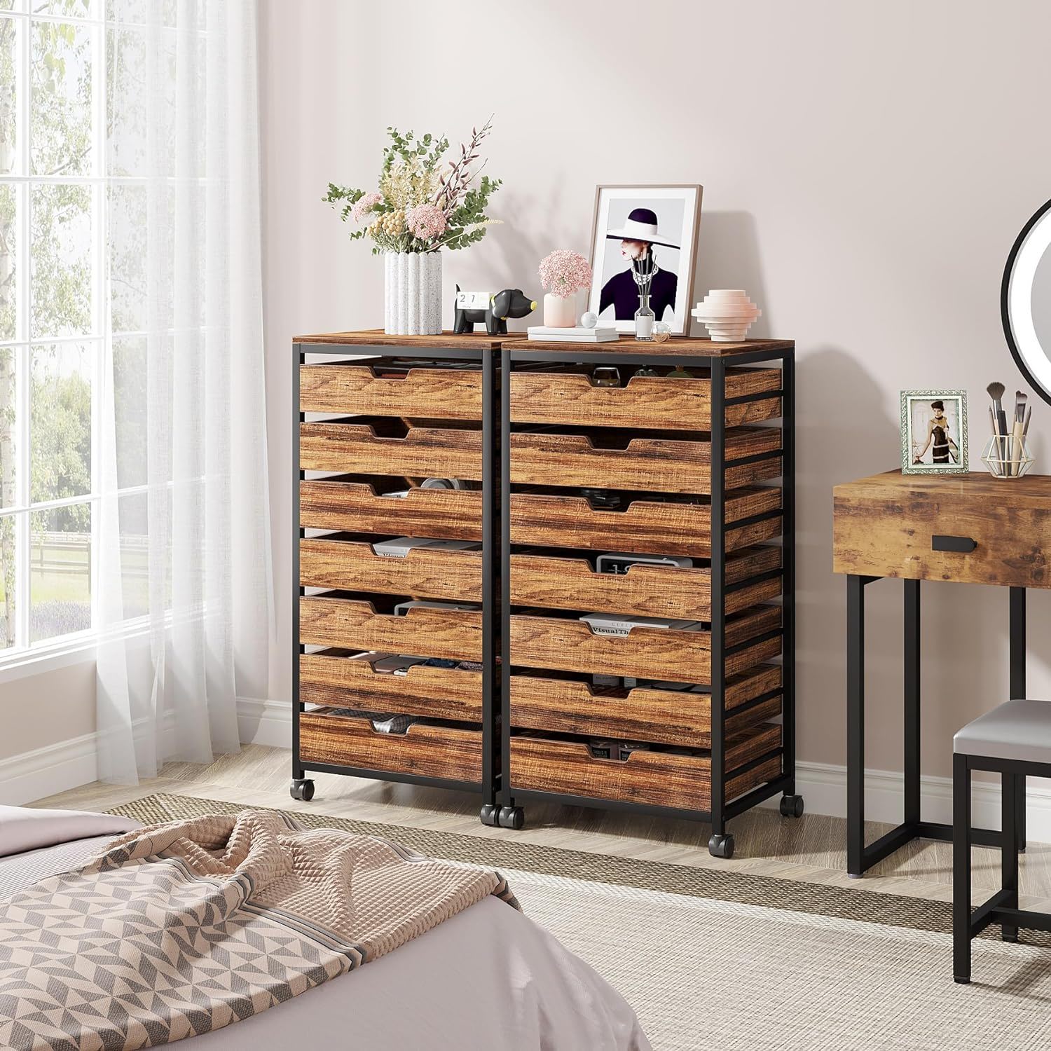 Storage Chest With Wheels, Mobile Drawer Unit
