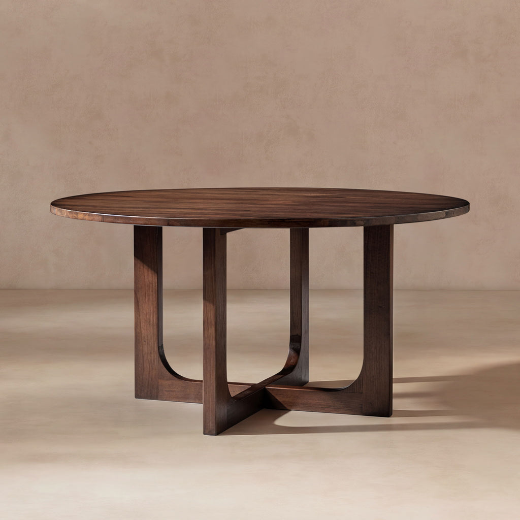 Pino - Round Dining Table - Dark Brown