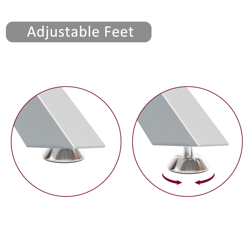 Rectangular Clear Tempered Glass Dining Table, Stylish Design With Plated Metal Legs