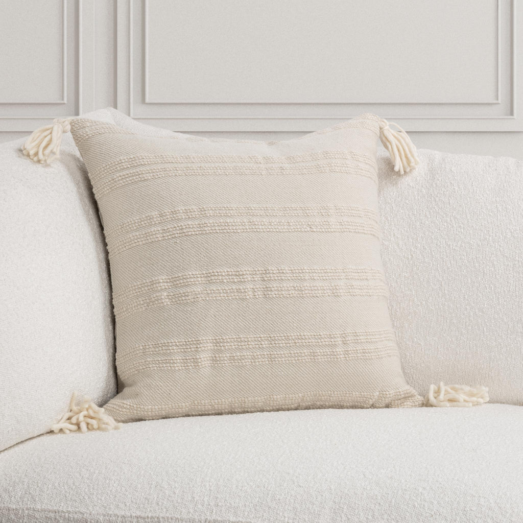 York - 26" x 26" Pillow - Natural / Ivory