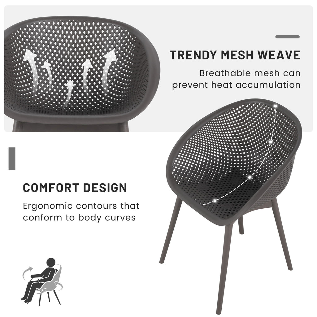 2 Piece Durable Single Chair With Hollow Out Design