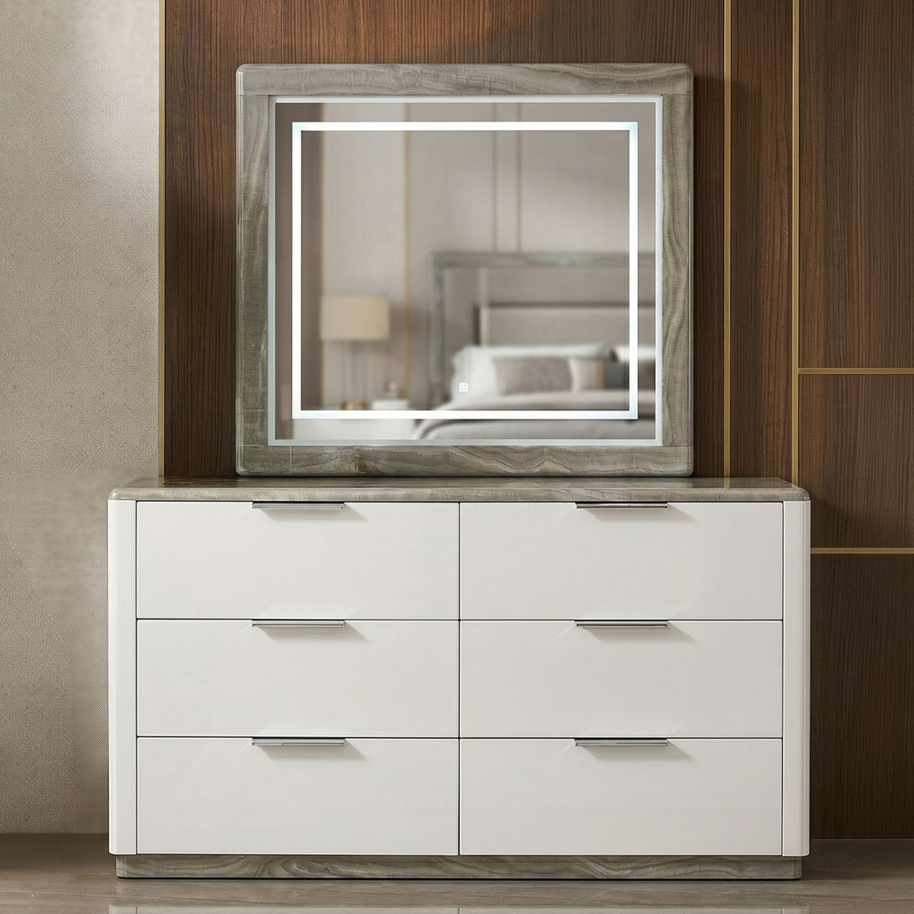 Jazz - LED Mirror With Touch Sensor Switch (Dresser Not Included) - White