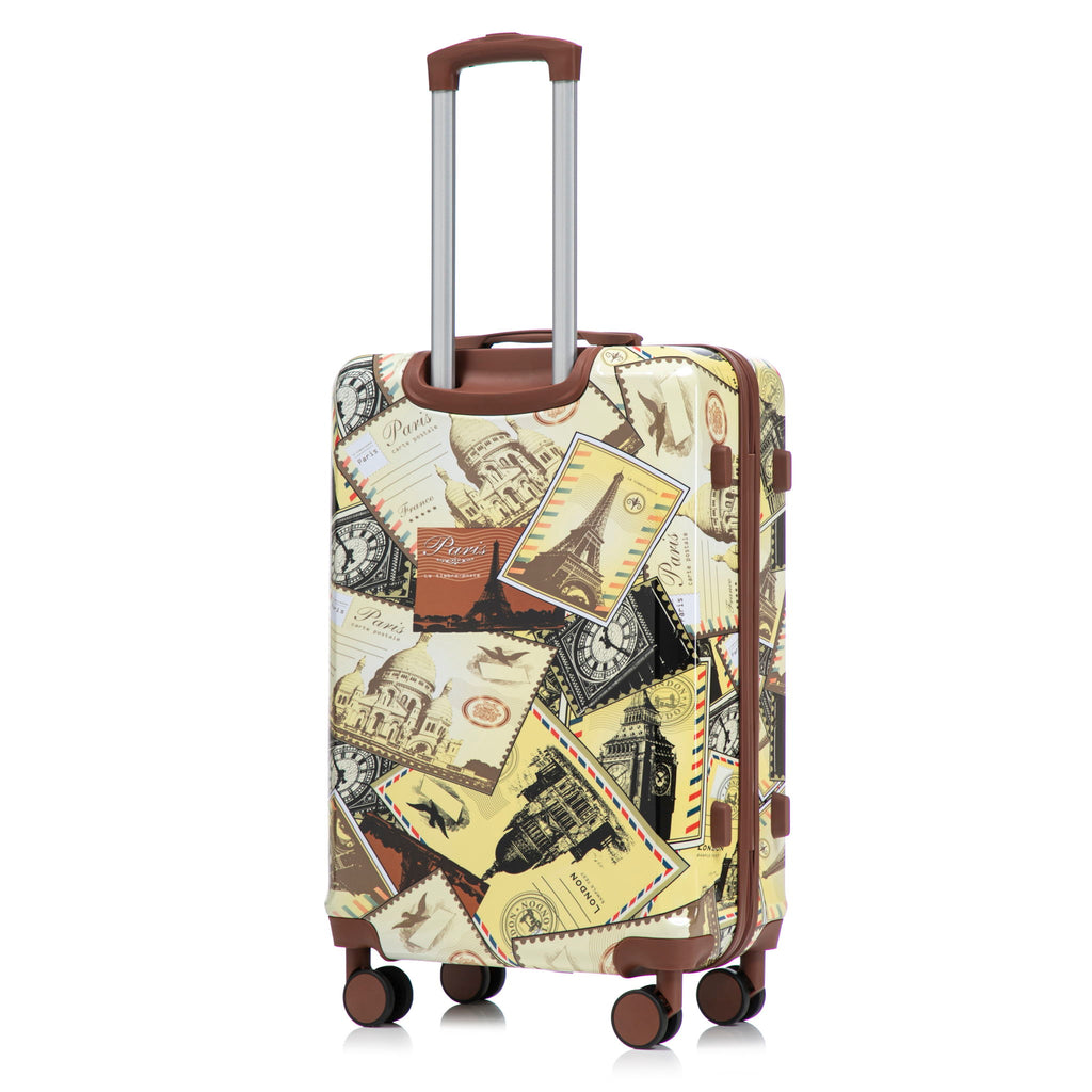 3 Piece Spinner Luggage Set 20" / 24" / 28" With Combination Lock And Silent Wheels - Black / Vintage