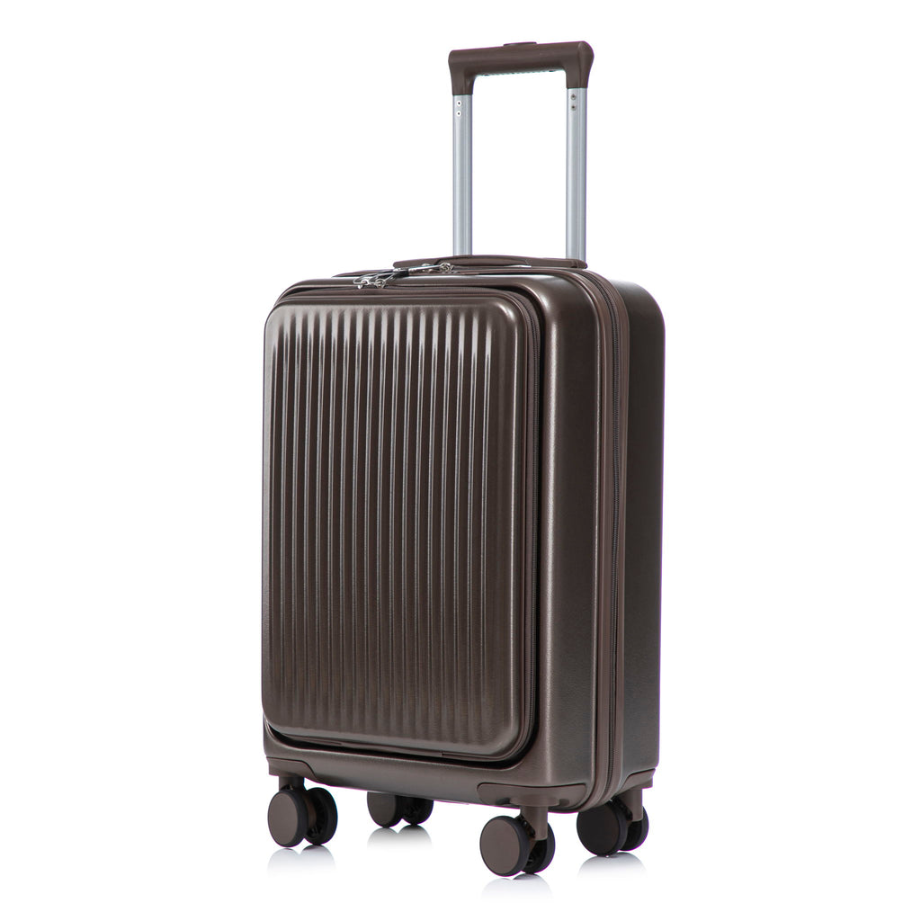 Luggage Set With Cosmetic Case, Combination Lock, Front Opening Design