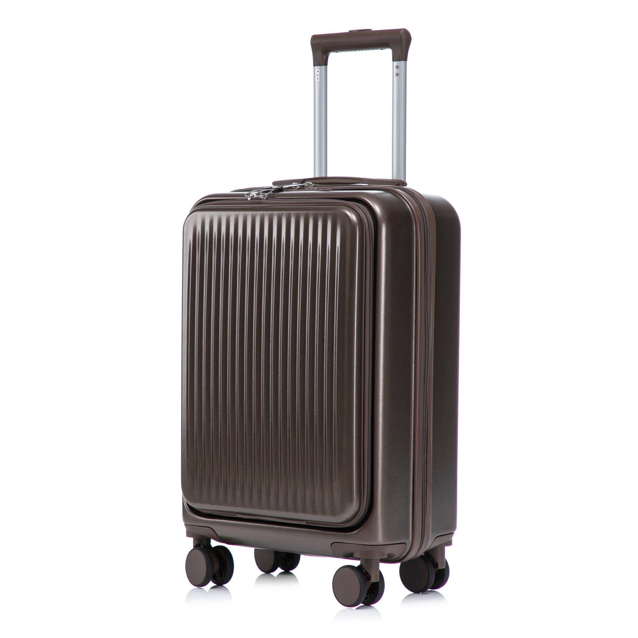 Luggage Set With Cosmetic Case, Combination Lock, Front Opening Design