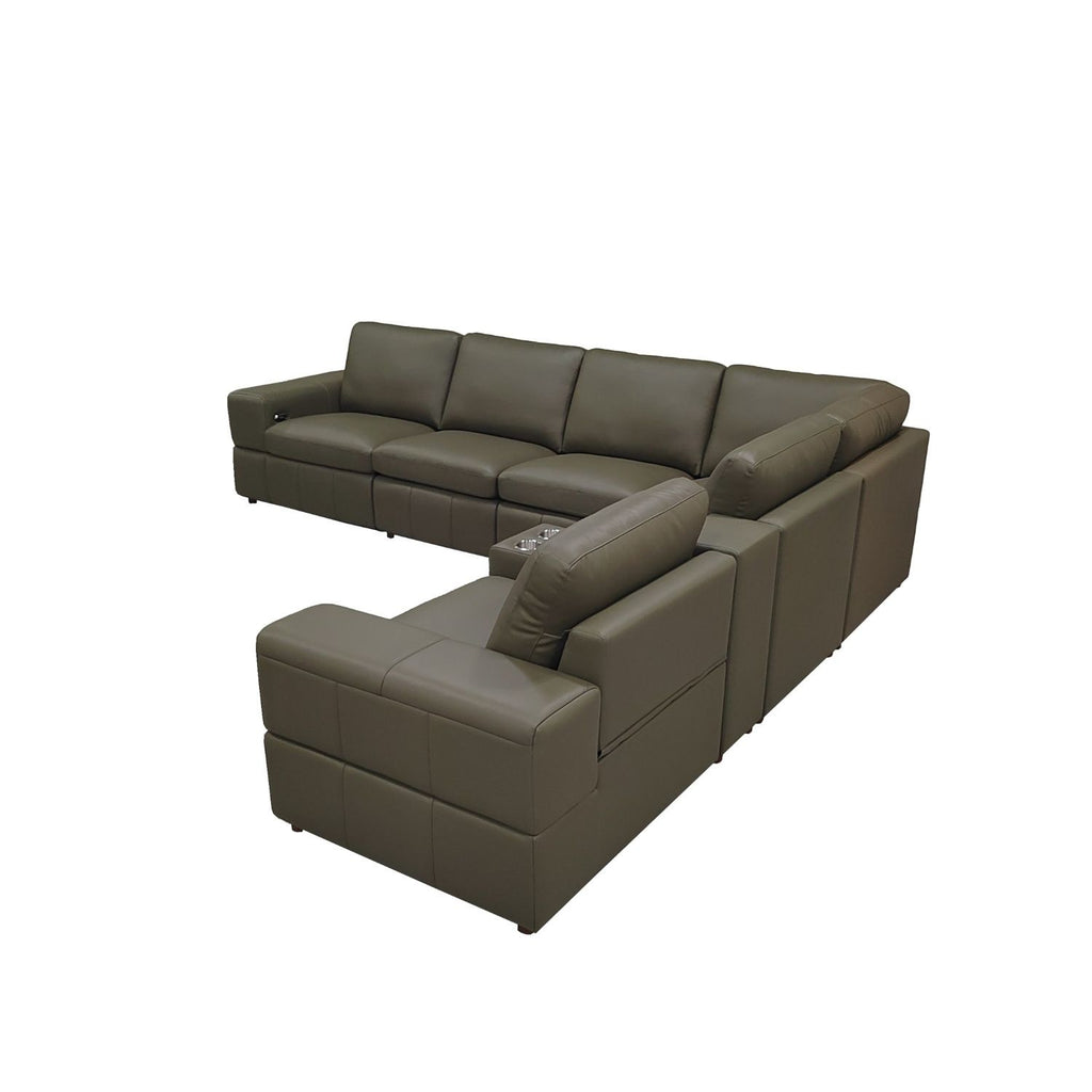 Upholstered Large Arms Sectional With Recliner Seats