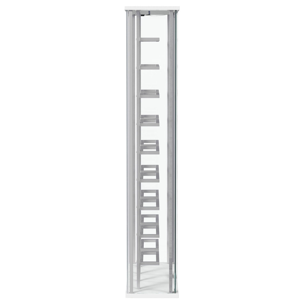 Wine Storage LED Curio Cabinet - Chrome