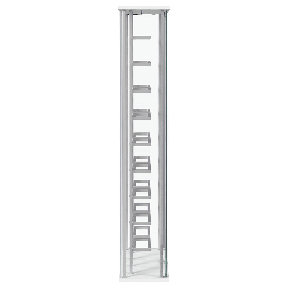 Wine Storage LED Curio Cabinet - Chrome