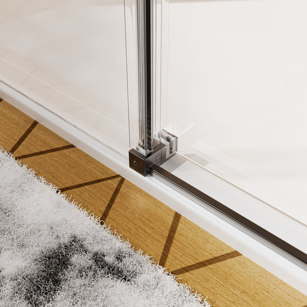 Frameless Single Sliding Shower Door, Sgcc Tempered Glass, Reversible