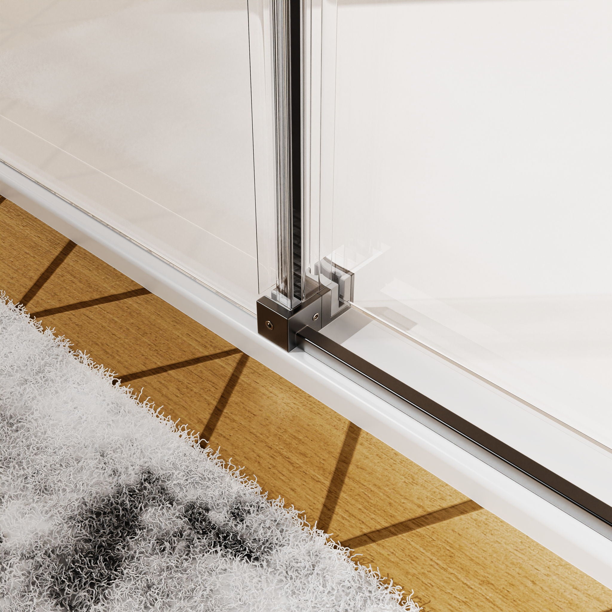 Frameless Single Sliding Shower Door, Sgcc Tempered Glass, Reversible