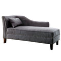 Chaise With Nailhead Trim And Plush Pillow