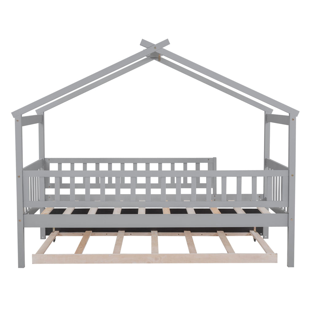 Creativity House Bed With Twin Size Trundle