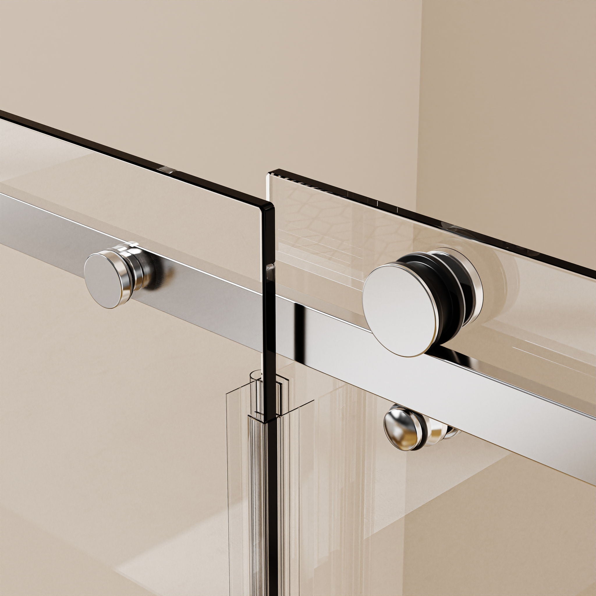 Frameless Single Sliding Shower Door, Sgcc Tempered Glass, Reversible