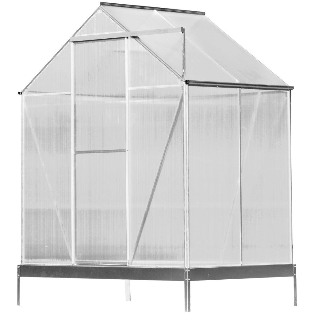 Polycarbonate house, Heavy Duty Outdoor Aluminum Walk-In House Kit With Rain Gutter, Vent And Door For Backyard Garden