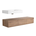 Modern Wall Mounted Bathroom Vanity With Resin Sink, Soft Close Drawer - Imitative Oak