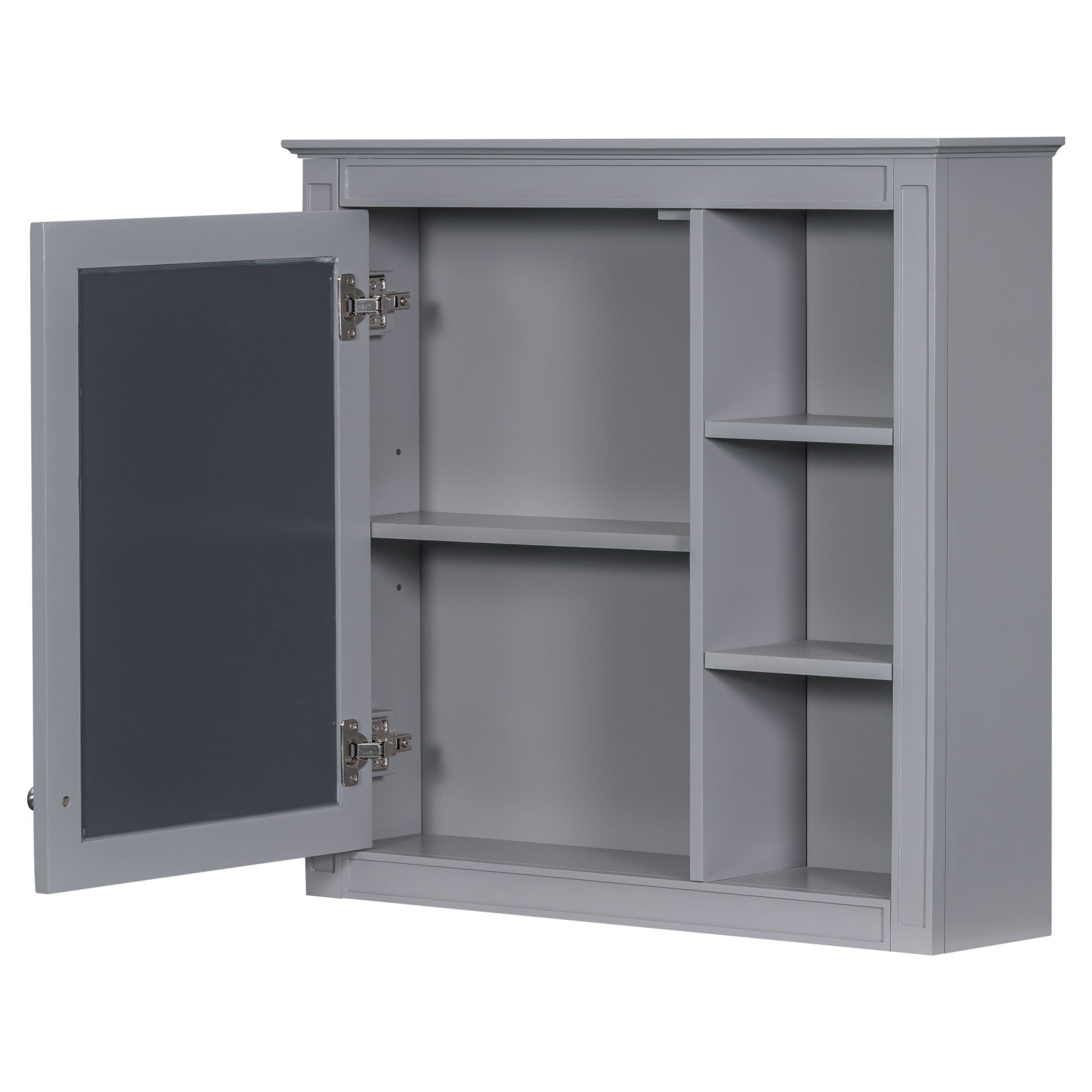 Bathroom Vanity With Medicine Cabinet, Royal Mirror Cabinet, Modern Bathroom Storage Cabinet With 2 Soft Closing Doors And 4 Drawers