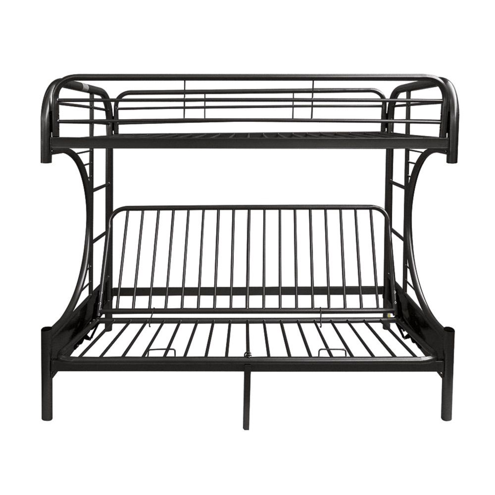 Eclipse - Twin Long/Queen Futon Bunk Bed - Black