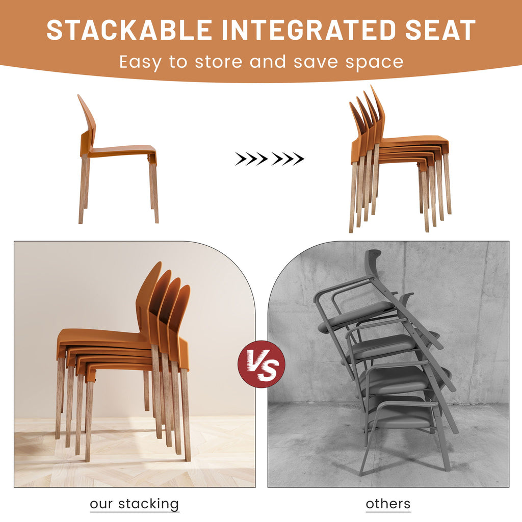 4 Piece Set Of Single Chairs With A Design Combining Modern And Traditional Elements