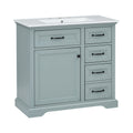 Bathroom Vanity With Sink, 2 Tip Out Drawers, Soft Close Hinges - Gray