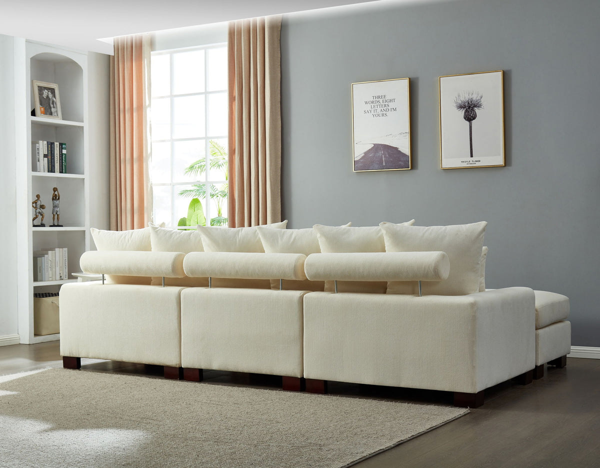 5 Seater Oversized Convertible L & U Shaped Couch