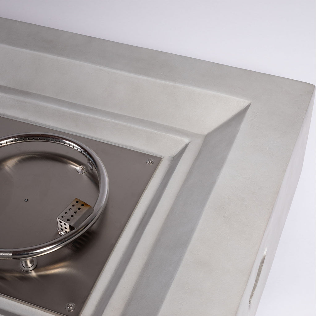 Propane Gas Fire Pit Table, 50000 Btu, Rectangular For Outside - Light Gray