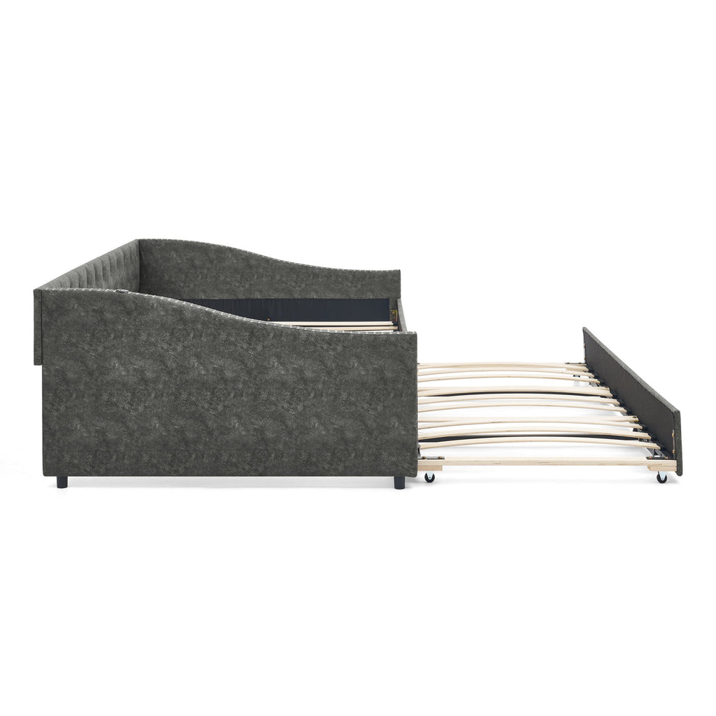 Upholstered Daybed With USB Charging & Pull Out Bed