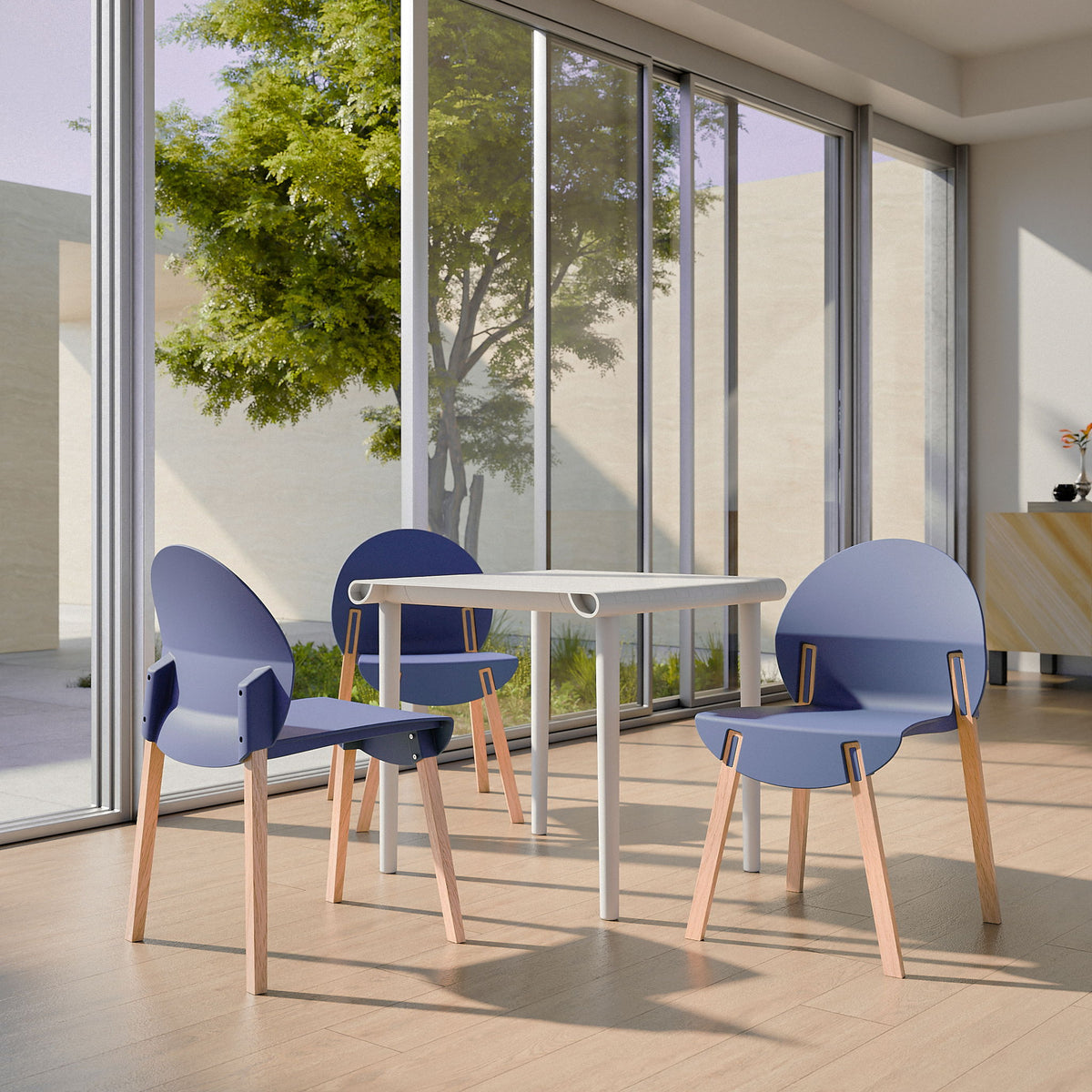 4 Piece Set Of Single Chairs With A Design Combining Modern And Traditional Elements