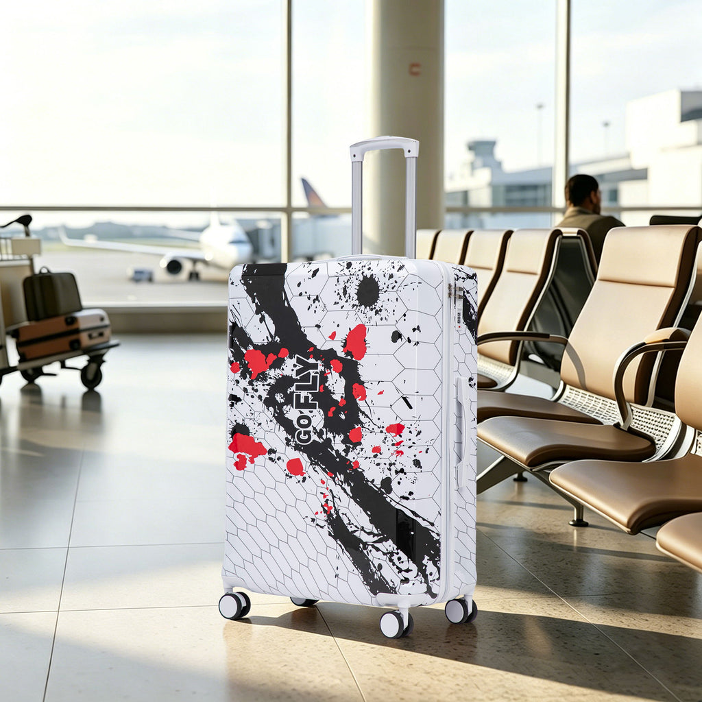 Luggage With Printed Pattern, Combination Lock