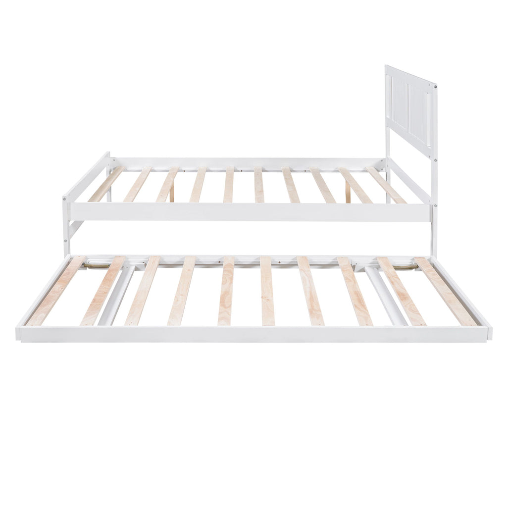 Platform Bed With Adjustable Trundle