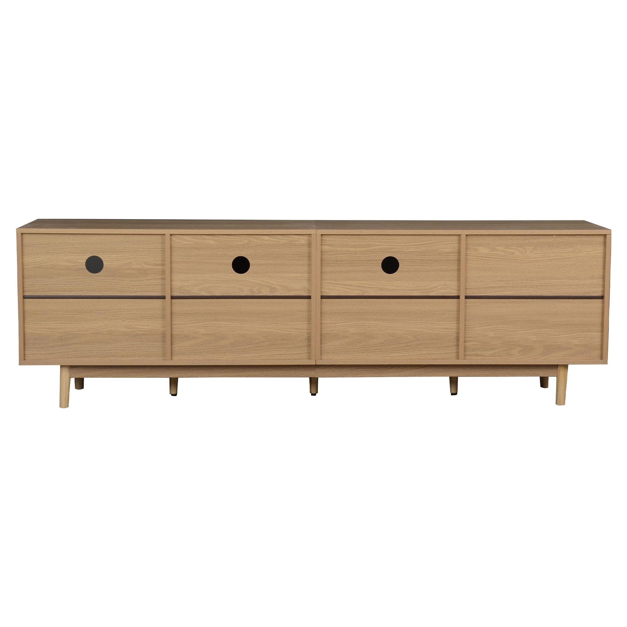 TV Stand With Doors - Natural