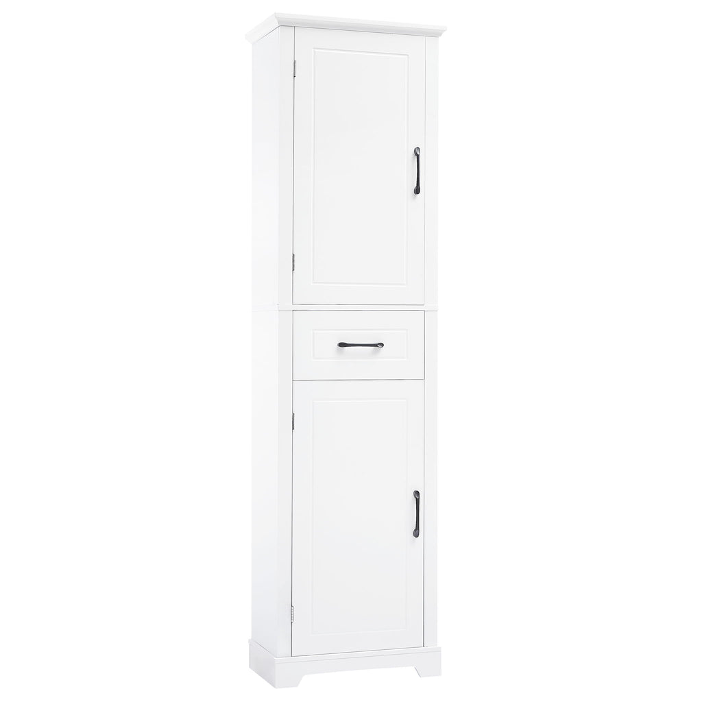 Tall Freestanding Bathroom Storage Cabinet With 2 Doors And Adjustable Shelves