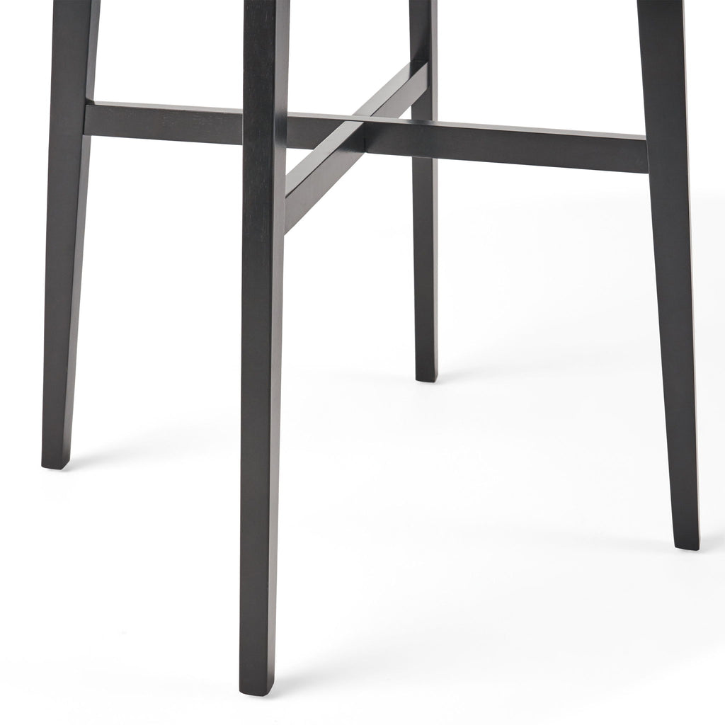 Modern Bar Height Dining Table, Rubberwood Legs And Laminate Table Top, Paladina Marble - Gray / Black