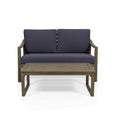4 Person Outdoor Seating Group With Water Resistant Cushions - Dark Gray