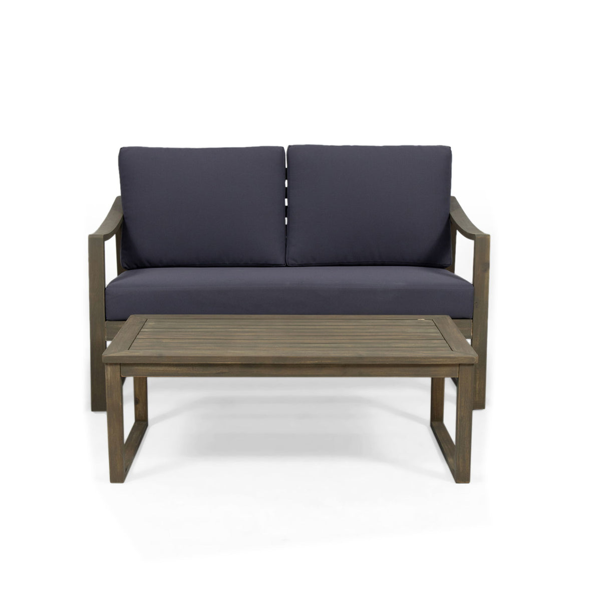 4 Person Outdoor Seating Group With Water Resistant Cushions - Dark Gray